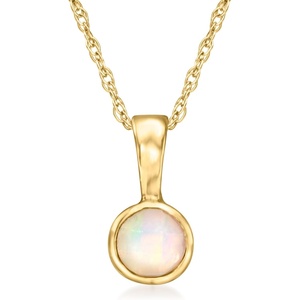 image:imagePure Collection by RossSimons Opal Pendant Necklace in 14kt Yellow GoldOpal