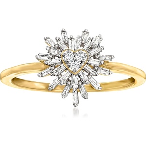 image:imageRossSimons 025 ct tw Diamond Bursting Heart Ring in 10kt Yellow GoldDiamond