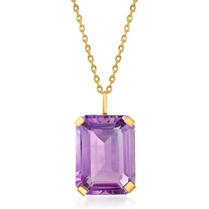 image:imageRossSimons 1000 Carat Amethyst Pendant Necklace in 14kt Yellow Gold 18 inches