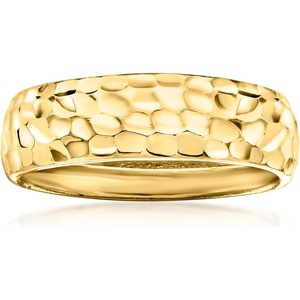image:imageRossSimons 10kt Yellow Gold GroovePattern RingNo Gemstone