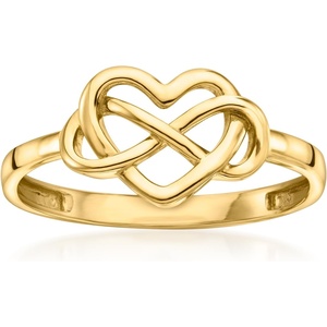 image:imageRossSimons 10kt Yellow Gold Infinity Heart RingNo Gemstone