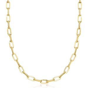 image:imageRossSimons 10kt Yellow Gold Paper Clip Link Necklace160 Inches