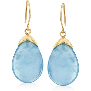 image:imageRossSimons 1950 ct tw Aquamarine Drop Earrings in 14kt Yellow Gold