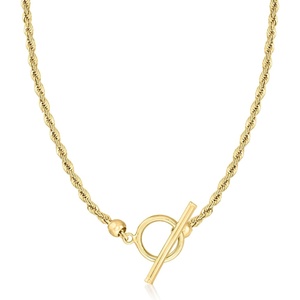 image:imageRossSimons 22mm 10kt Yellow Gold RopeChain Toggle NecklaceNo Gemstone