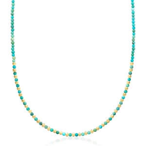 image:imageRossSimons 335mm Turquoise and 10kt Yellow Gold Bead Necklace18 Inches