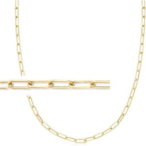 image:imageRossSimons 3mm 10kt Yellow Gold Paper Clip Link Choker Necklace 13 inches