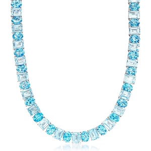 image:imageRossSimons 8500 ct tw Swiss and Sky Blue Topaz Necklace in Sterling Silver 18 inches