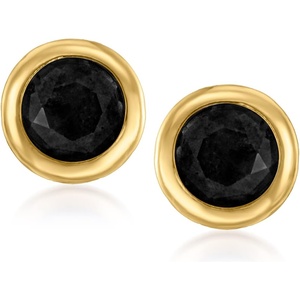 image:imageRossSimons BezelSet Black Onyx Stud Earrings in 10kt Yellow Gold