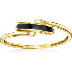 image:imageRossSimons Black Enamel Bypass Ring in 10kt Yellow GoldNo Gemstone