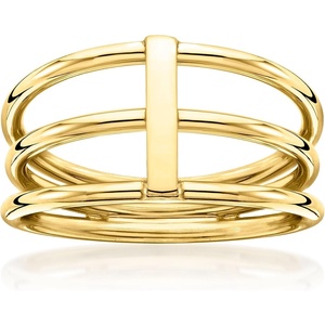 image:imageRossSimons Italian 10kt Yellow Gold 3Row Bar RingNo Gemstone