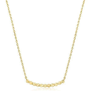 image:imageRossSimons Italian 10kt Yellow Gold Beaded Station CableChain Necklace 16 inches