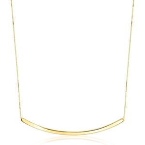 image:imageRossSimons Italian 10kt Yellow Gold Curved Bar Necklace180 Inches