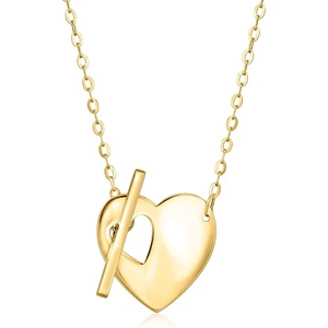 image:imageRossSimons Italian 10kt Yellow Gold Heart Toggle Necklace160 Inches