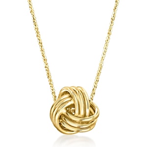 image:imageRossSimons Italian 10kt Yellow Gold Love Knot Necklace180 Inches