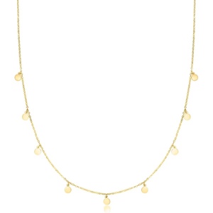 image:imageRossSimons Italian 10kt Yellow Gold Mini Disc Station Necklace160 Inches