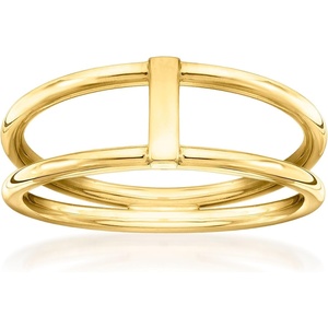 image:imageRossSimons Italian 10kt Yellow Gold OpenSpace Bar RingNo Gemstone