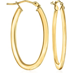 image:imageRossSimons Italian 10kt Yellow Gold Oval Hoop Earrings