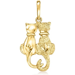 image:imageRossSimons Italian 10kt Yellow Gold Petite DoubleCat Pendant