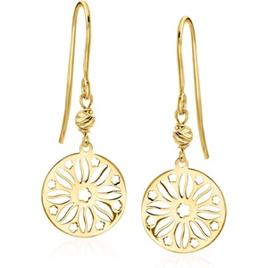 image:imageRossSimons Italian 10kt Yellow Gold Sunflower Ricami Drop Earrings