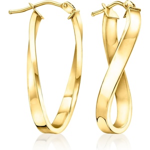 image:imageRossSimons Italian 10kt Yellow Gold Twisted Hoop Earrings