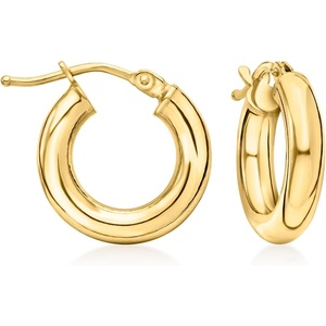 image:imageRossSimons Italian 3mm 10kt Yellow Gold Huggie Hoop Earrings