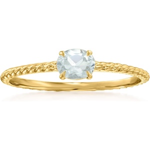 image:imageRossSimons Pure Collection 030 Carat Aquamarine Roped Ring in 14kt Yellow GoldAquamarine