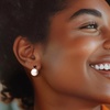 image:imageRossSimons 1112mm Cultured Pearl and 100 ct tw Garnet Earrings in Sterling Silver