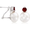 image:imageRossSimons 1112mm Cultured Pearl and 100 ct tw Garnet Earrings in Sterling Silver