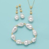 image:imageRossSimons 1314mm Cultured Baroque Pearl Stretch Bracelet With 14kt Yellow Gold80 Inches
