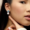 image:imageRossSimons 13514mm Cultured Pearl and 1000 ct tw Aquamarine Earrings in Sterling Silver