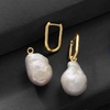 image:imageRossSimons 18kt Gold Over Sterling Hoop Earrings With Removable 1013mm Cultured Baroque Pearl Drops