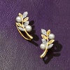 image:imageRossSimons 354mm Cultured Pearl Leaf Ear Climbers With Diamonds in 14kt Yellow Gold