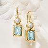 image:imageRossSimons 5mm Cultured Pearl and 340 ct tw Sky Blue Topaz Drop Earrings in 18kt Gold Over Sterling