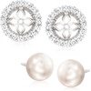 image:imageRossSimons 75mm Cultured Pearl and 110 ct tw CZ Jewelry Set Earrings and Earring Jackets in Sterling Silver