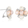 image:imageRossSimons 775mm Multicolored Cultured Pearl Earrings With Diamonds in Sterling Silver