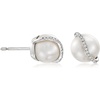 image:imageRossSimons 885mm Cultured Pearl and Diamond Swirl Earrings in Sterling Silver