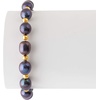 image:imageRossSimons 89mm Black Cultured Pearl and 14kt Yellow Gold Bead Stretch Braceletno gemstone