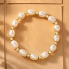 image:imageRossSimons 89mm Cultured Pearl and 14kt Yellow Gold Bead Stretch Bracelet80 Inches