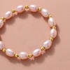 image:imageRossSimons 89mm Pink Cultured Pearl and 14kt Yellow Gold Bead Stretch Bracelet70 Inches
