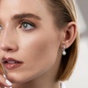 image:imageRossSimons Cultured Pearl and 50 ct tw CZ Hoop Drop Earrings in Sterling Silver