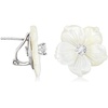 image:imageRossSimons Italian MotherOfPearl and 40 ct tw CZ Flower Earrings in Sterling Silver