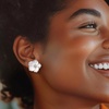 image:imageRossSimons Italian MotherOfPearl and 40 ct tw CZ Flower Earrings in Sterling Silver
