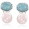 image:imageRossSimons 13514mm Cultured Pearl and 1000 ct tw Aquamarine Earrings in Sterling Silver