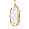 image:imageRossSimons 20x8mm Cultured Baroque Pearl Pendant With Diamonds in 14kt Yellow Gold