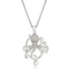 image:imageRossSimons 3545mm Cultured Pearl and 19 ct tw Diamond Octopus Pendant Necklace in Sterling Silver 18 inches