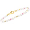 image:imageRossSimons 3x5mm Cultured Pearl and 100 ct tw Pink Tourmaline Bead Station Bracelet With 18kt Gold Over Sterling7 Inches