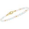 image:imageRossSimons 3x5mm Cultured Pearl and 3mm Amazonite Bead Station Bracelet With 18kt Gold Over Sterling7 Inches