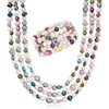 image:imageRossSimons 48mm Multicolored Cultured Baroque Pearl Jewelry Set 4 Bracelets and Necklace 64 inches