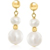 image:imageRossSimons 59mm Cultured Pearl Drop Earrings in 14kt Yellow Gold