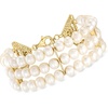 image:imageRossSimons 6575mm Cultured Pearl 3Row Bracelet in 18kt Gold Over Sterling 7 inches